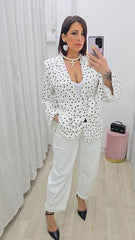 Blazer Pois bianco