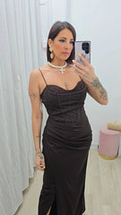 Abito Corsetto Marrone
