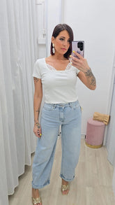T-Shirt Pizzo Bianca