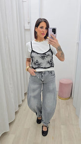 Jeans Balloon Grigio ART JA26