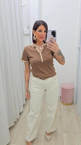 T SHIRT Conchiglia Marrone