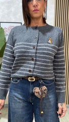 Cardigan Teddy Grigio art.1397