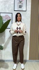Pantalone Sigaretta Marrone art.30131