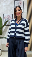 Cardigan Righello Blu