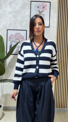 Cardigan Righello Blu