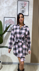Abito Tartan Rosa