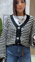 Cardigan Trama Nero