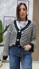 Cardigan Trama Nero