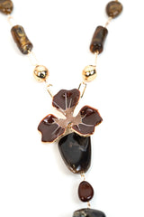 Collana fiore Marrone