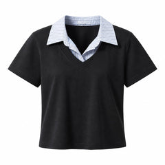 Maglia effetto camicia
