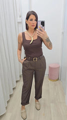 Pantalone Comfy Marrone art.8586