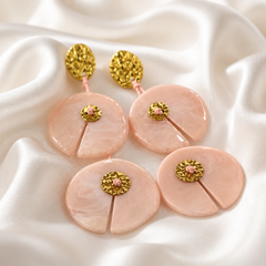 Orecchini Doppio Cerchio Rosa
