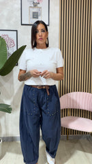 Pantalone Velluto Blu