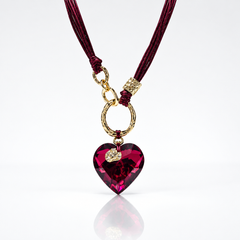 Collana Cuore Cristall Bordeaux