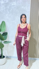 Pantalone Cotone Bordeaux