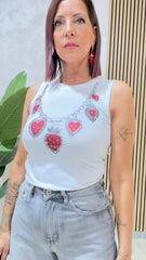 Canotta Sacro Cuore Bianca