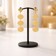 Orecchini 3 Pietre Beige