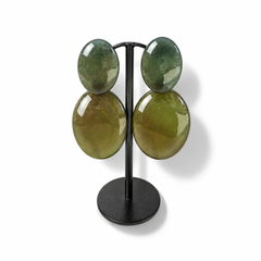 Orecchini Doppio Ovale Verde
