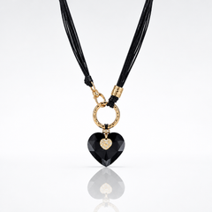 Collana Cuore Cristall Nera