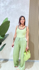 Pantalone Satin Verde