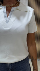 Maglia Polo Camicia Bianca