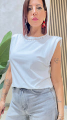 T Shirt Borchie Bianca art.595
