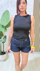Canotta Cuore Rosso Nero