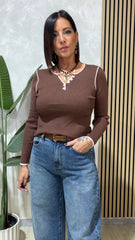 Maglia Coste Marrone