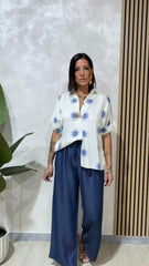 Panta laccio effetto Denim