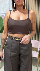 Top Lycra Marrone