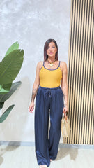 Pantaloni Satin Blu