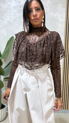 Blusa Pizzo Marrone