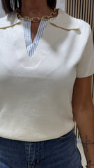 Maglia Polo Camicia Panna