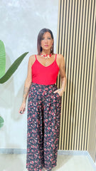 PANTALONE FLOWER NERO ART.6010