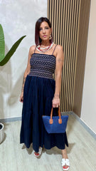 Borsa paglia Blu