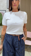 Maglia Cuori Panna