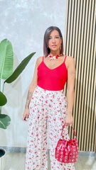 PANTALONE FLOWER BIANCO ART.6010