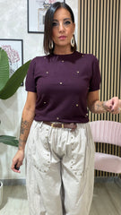 Maglia Cuori Prugna