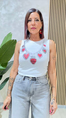 Canotta Sacro Cuore Bianca