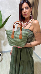 Borsa paglia Verde