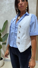 Gilet Denim Bianco