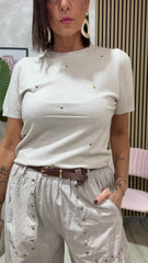 Maglia Cuori Beige