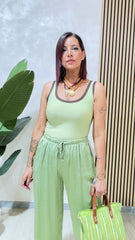 Pantalone Satin Verde