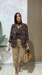 Blazer Quadri Marrone