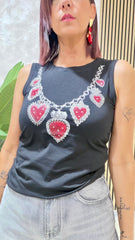 Canotta Sacro Cuore Nera