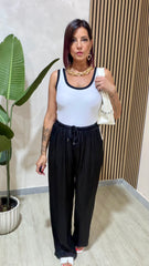 PANTALONE SATIN NERO