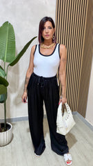 PANTALONE SATIN NERO