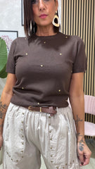 Maglia Cuori Marrone