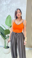Pantalone Eva Marrone  art.9294