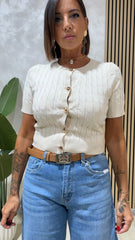 Cardigan Treccia Beige art.93683